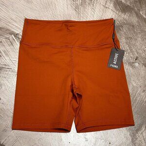Lahana Active Womens Orange Archer Biker Short Large Athleisure NWT